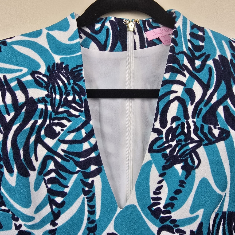 Lilly Pulitzer I'm Game Devine Zebra Shift Dress Size 6 - Picture 5 of 11